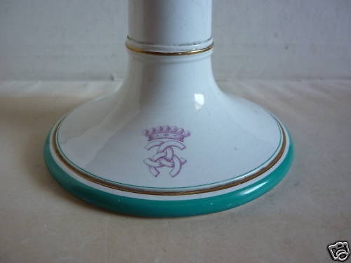 Earthenware Candlestick with Identical Monogram !!